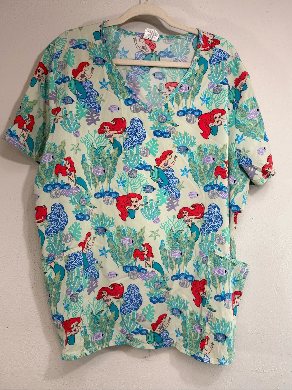 Disney Girls' Mint Green Ariel Print Short Sleeve Tee